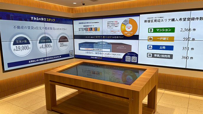 アイタワーの店頭パネル＆デジタルサイネージ